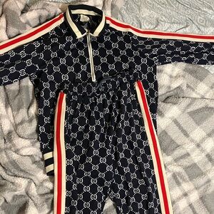 Gucci Blue Tracksuit with Red and White Accents